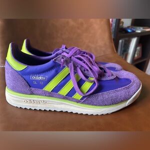 Adidas Men’s SL 72 Purple and Lime Sneakers